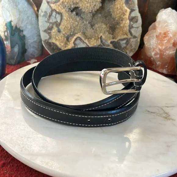 Men's Black Leather Belt NWOT - Picture 5 of 8